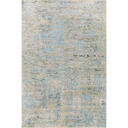 Ocean Rug - 26049 by Surya in blue, ice blue, taupe, light gray. Made from 60% new zealand wool, 40% viscose in a unique style.