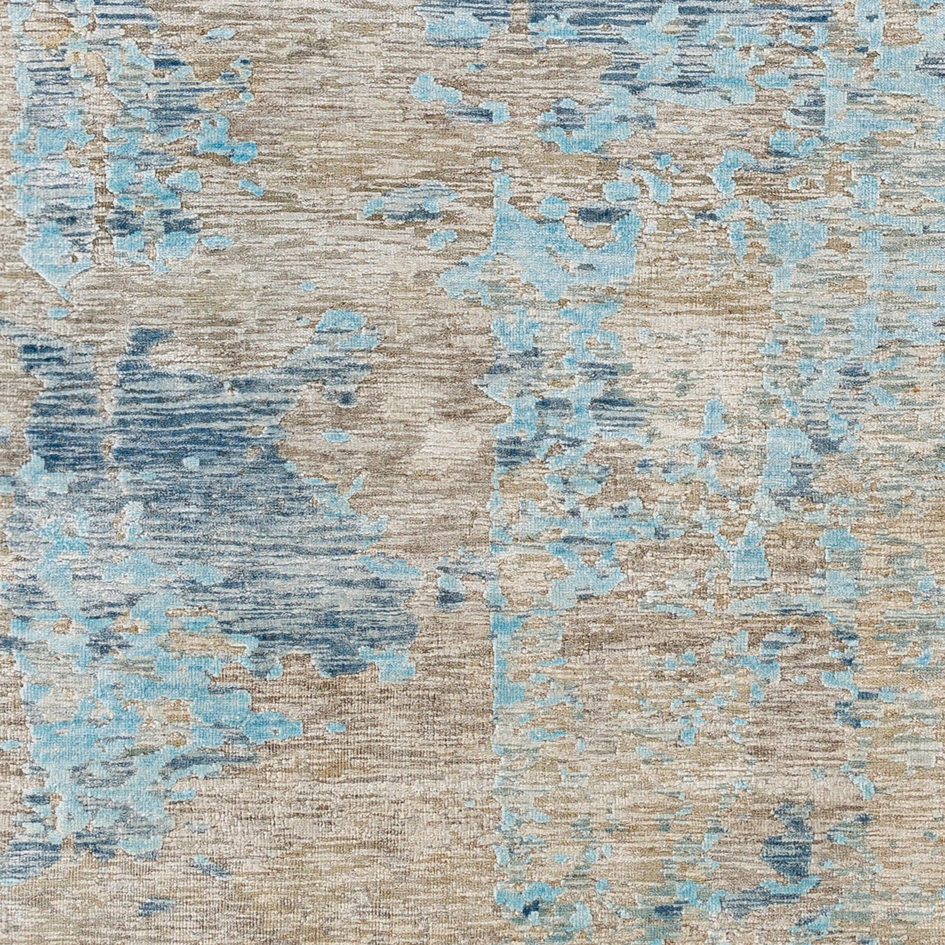 Ocean Rug - 26049 by Surya in blue, ice blue, taupe, light gray. Made from 60% new zealand wool, 40% viscose in a unique style.