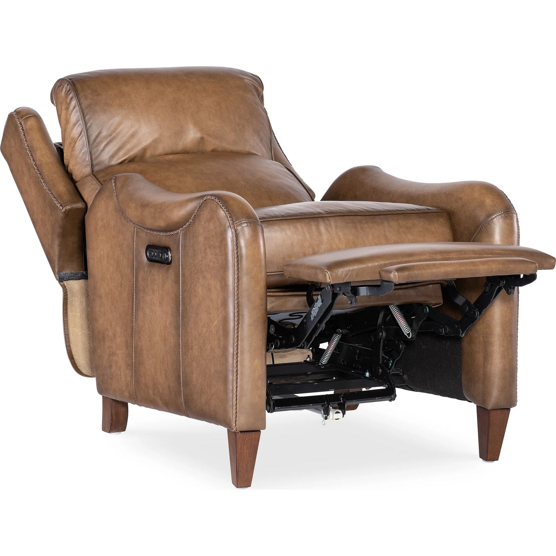 Carrington Power Recliner w/Power Headrest by Hooker Furniture in dark wood. Made from unique in a traditional style.
