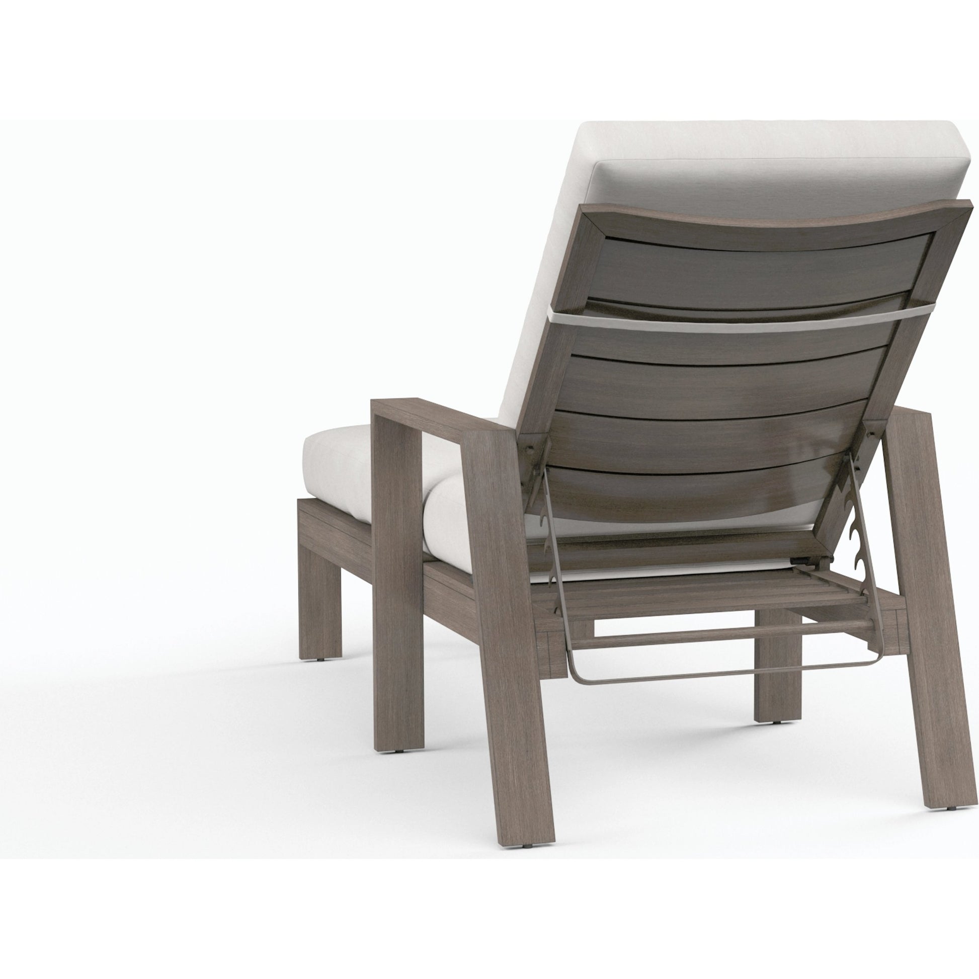 Laguna Outdoor Double Chaise Lounge by Sunset West in browns. Made from aluminum in a modern style.