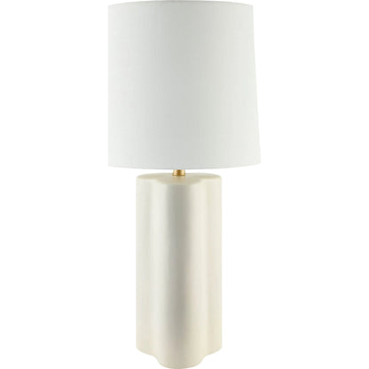 Ocana Accent Table Lamp by Livabliss in high, electroplated, gloss. Made from ceramic, linen, plastic, iron in a eclectic & global style.