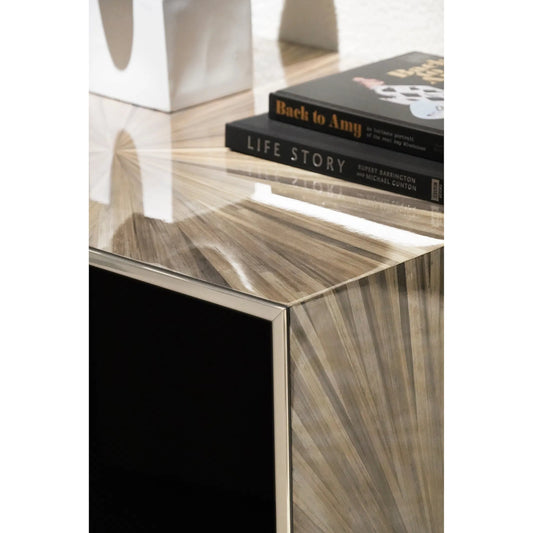Terra Waterfall Coffee Table by Jonathan Charles in natural straw. Made from straw in a modern style.