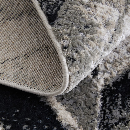 Micah Chevron Rug - 3048F by Feizy in black, gray, silver. Made from polyester, polypropylene in a unique style.