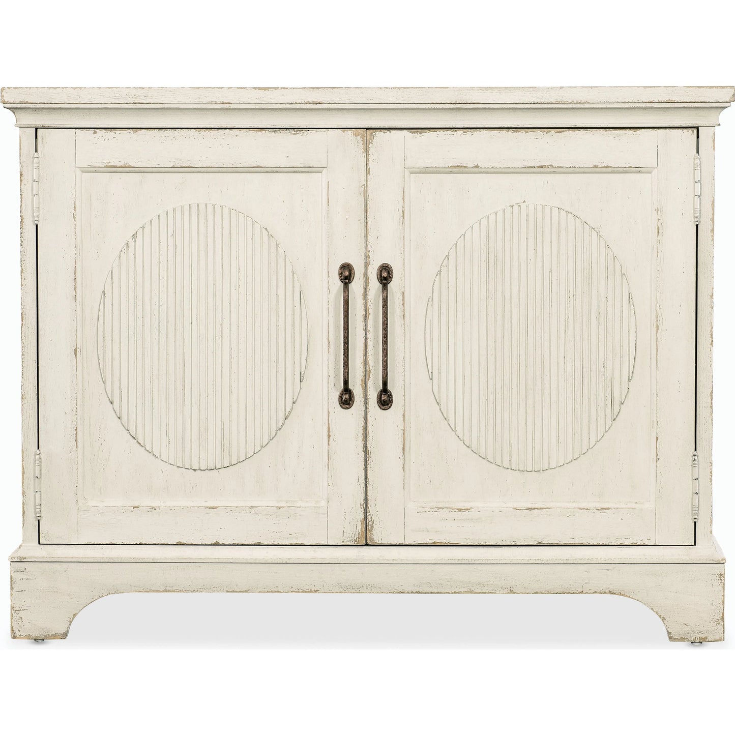 003 SI-2185781 | Additional Silo | Americana Two-Door Chest by Hooker Furniture in white and worn white finish. Made from oak veneers in a cottage & farmhouse style.