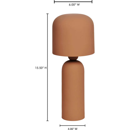 Echo Gloss Table Lamp by Moe's Home Collection in terracotta. Made from iron lamp in a modern style.