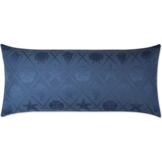 Shell Trellis Lumbar Indoor/Outdoor Pillow by DV Kap Home in blue. Made from 100% polyester in a unique style.