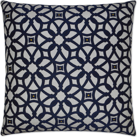 Luxe Indoor/Outdoor Pillow by DV Kap Home in navy. Made from 100% solution dyed acrylic in a unique style.