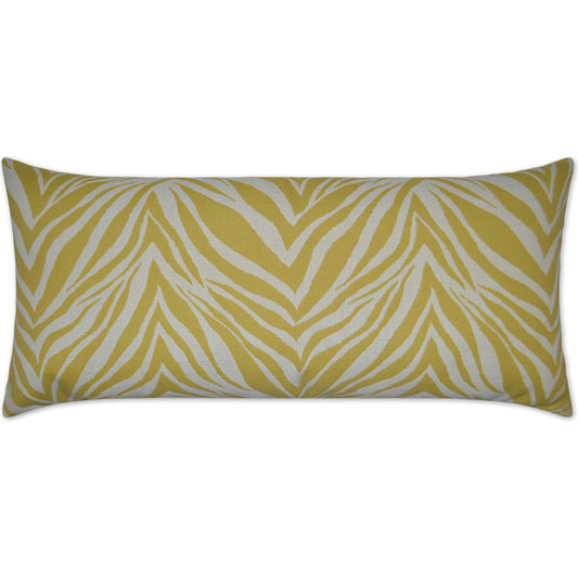 Crazy Horse Lumbar Indoor/Outdoor Pillow by DV Kap Home in yellow. Made from 100% solution dyed acrylic in a unique style.