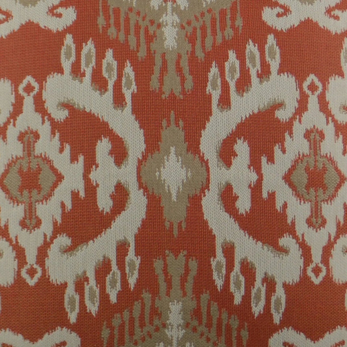 002 SI-2381849 | Closeup | Nakala Indoor/Outdoor Pillow by DV Kap Home in tangerine. Made from 100% sunbrella acrylic in a traditional style.