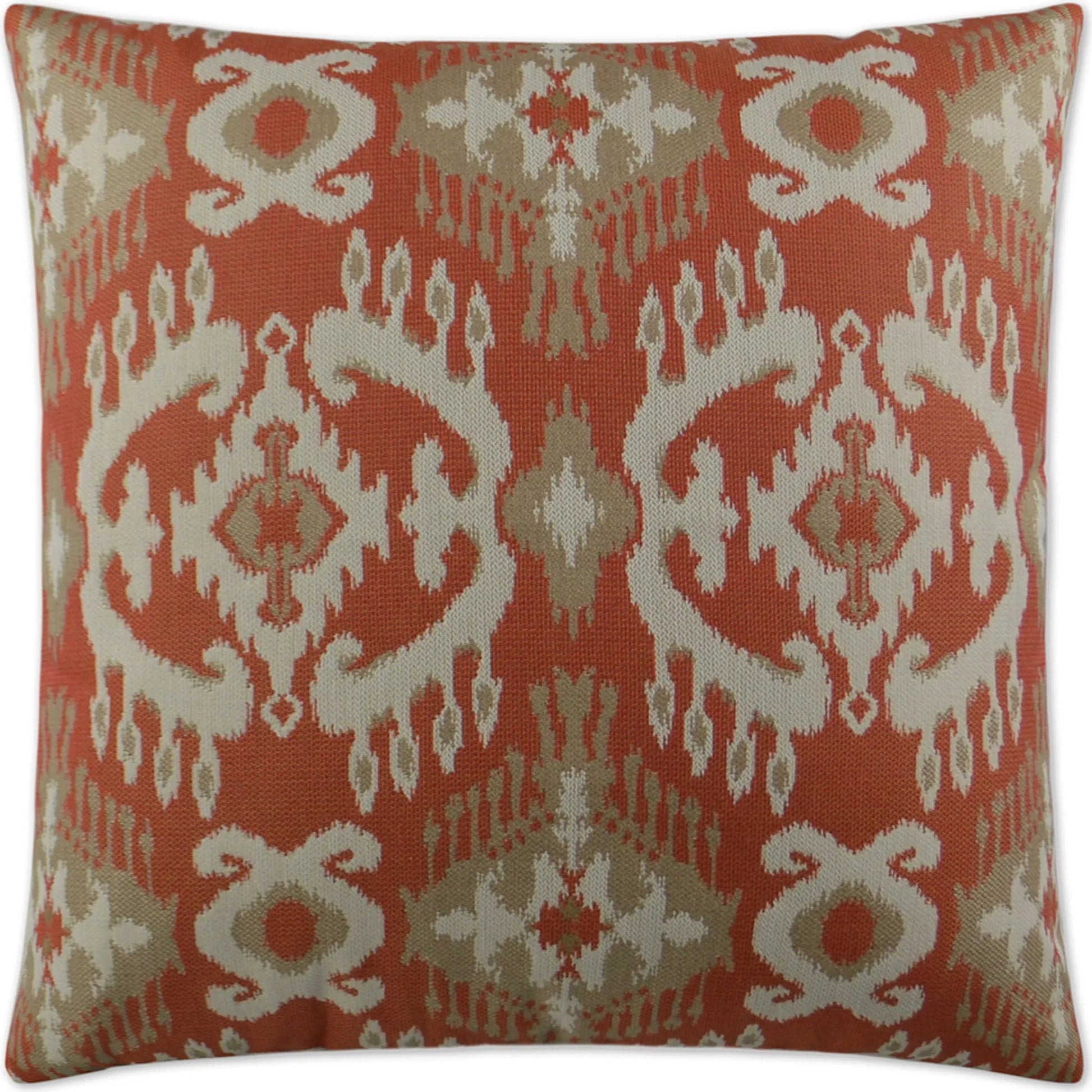 Nakala Indoor/Outdoor Pillow by DV Kap Home in tangerine. Made from 100% sunbrella acrylic in a traditional style.