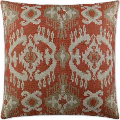 Nakala Indoor/Outdoor Pillow by DV Kap Home in tangerine. Made from 100% sunbrella acrylic in a traditional style.