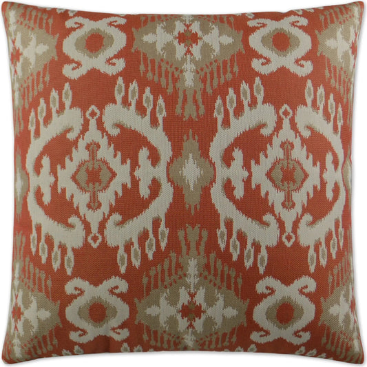 Nakala Indoor/Outdoor Pillow by DV Kap Home in tangerine. Made from 100% sunbrella acrylic in a unique style.