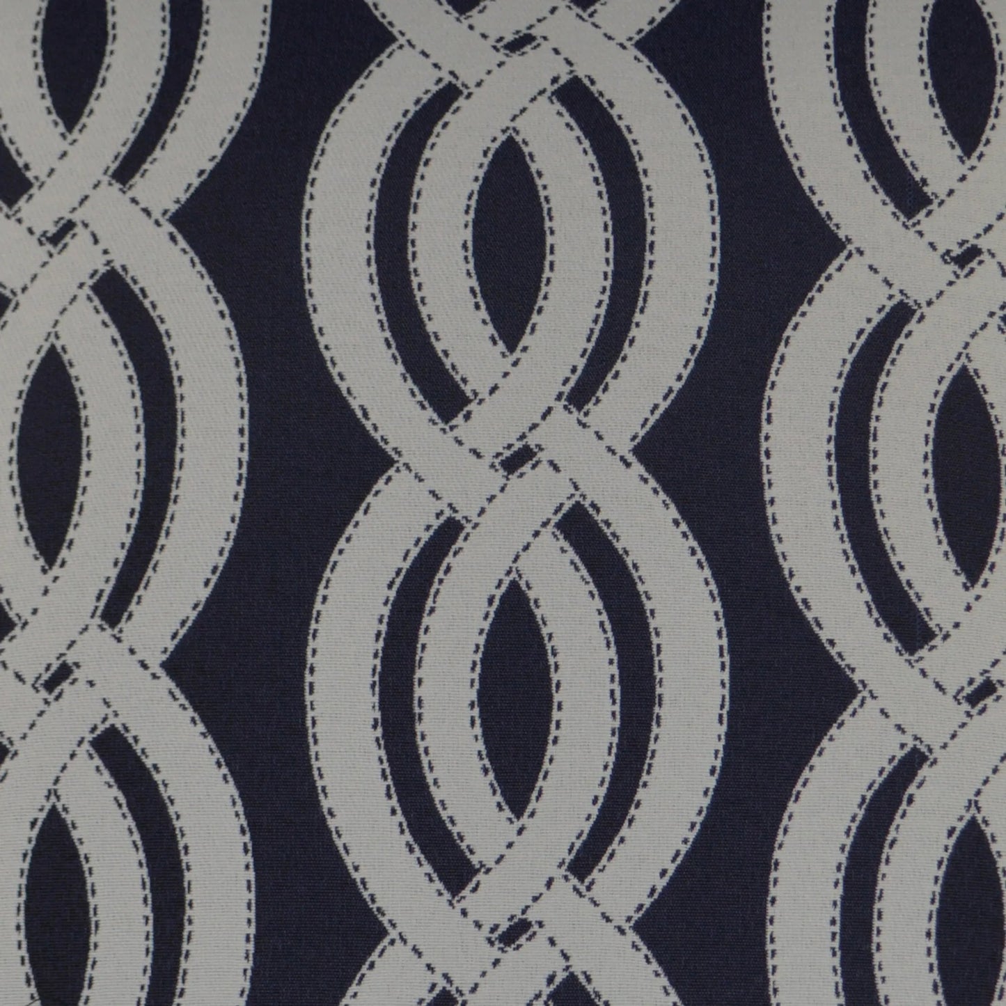 002 SI-2382199 | Closeup | Sea Shore Indoor/Outdoor Pillow by DV Kap Home in navy. Made from 100% olefin in a coastal style.