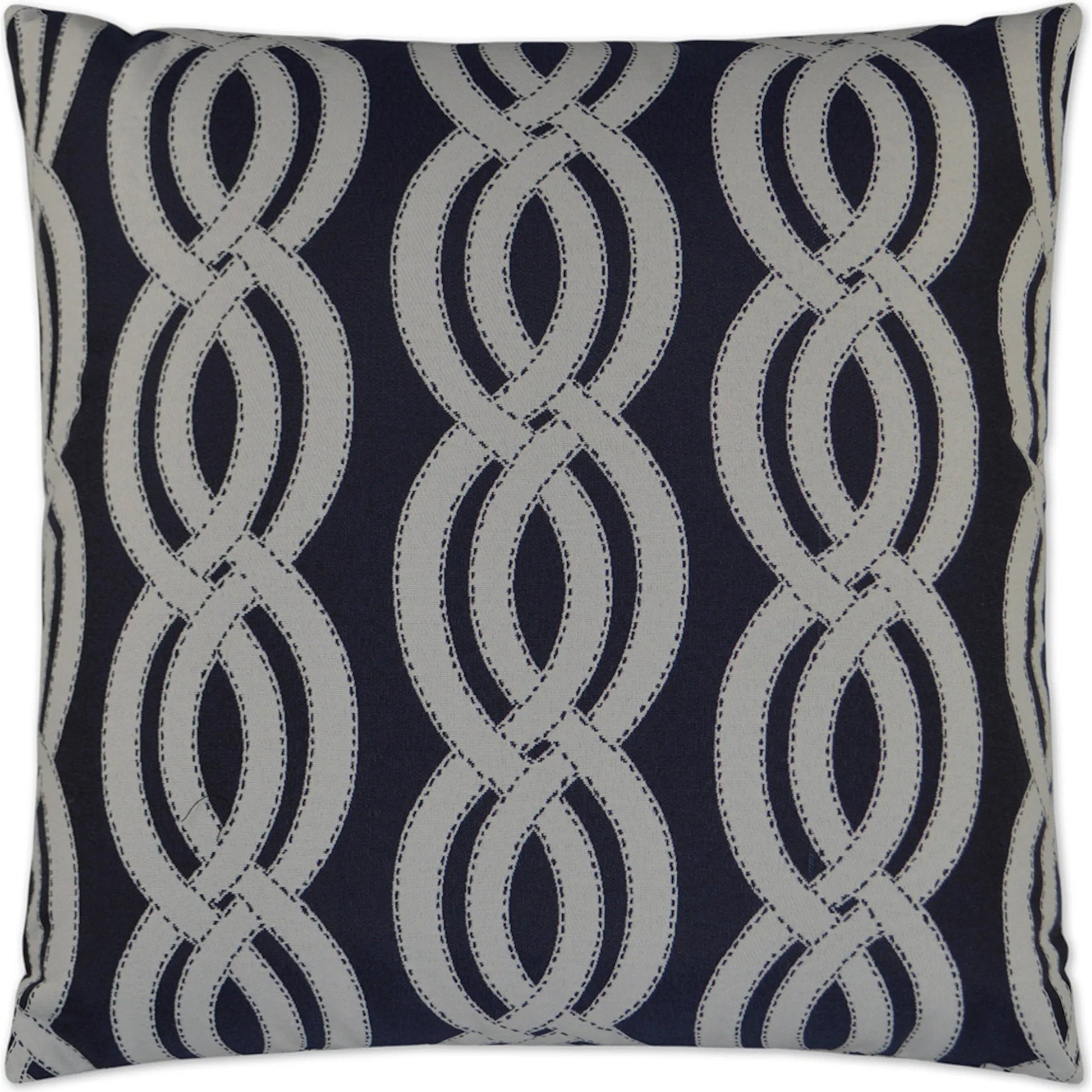 Sea Shore Indoor/Outdoor Pillow by DV Kap Home in navy. Made from 100% olefin in a coastal style.