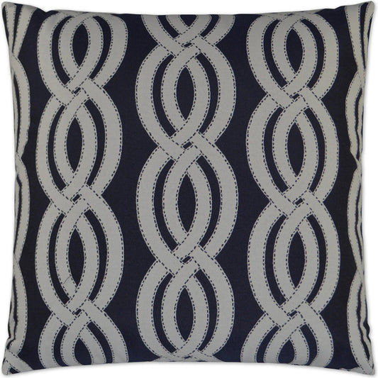 Sea Shore Indoor/Outdoor Pillow by DV Kap Home in navy. Made from 100% olefin in a unique style.
