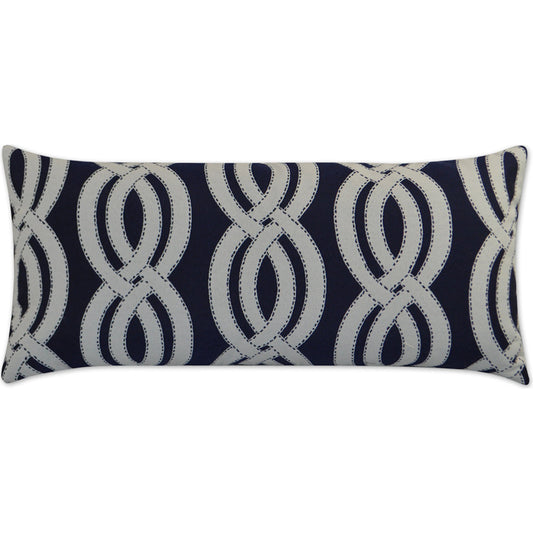 Sea Shore Lumbar Indoor/Outdoor Pillow by DV Kap Home in navy. Made from 100% olefin in a unique style.