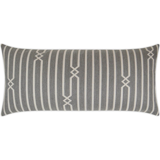 Kitri Lumbar Indoor/Outdoor Pillow by DV Kap Home in stone. Made from 100% sunbrella acrylic in a unique style.