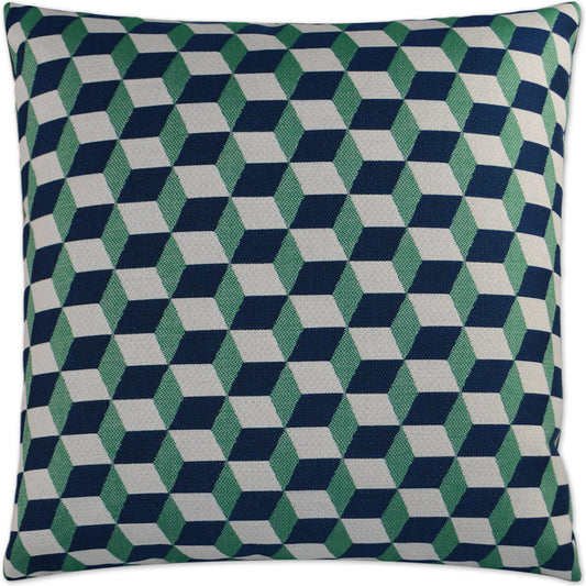 Puzzle Indoor/Outdoor Pillow by DV Kap Home in emerald. Made from 100% sunbrella acrylic in a unique style.