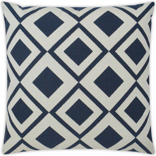 Savvy Indoor/Outdoor Pillow by DV Kap Home in navy. Made from 100% sunbrella acrylic in a unique style.
