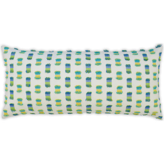 Fifi Lumbar Indoor/Outdoor Pillow by DV Kap Home. Made from 100% solution dyed polyester in a unique style.