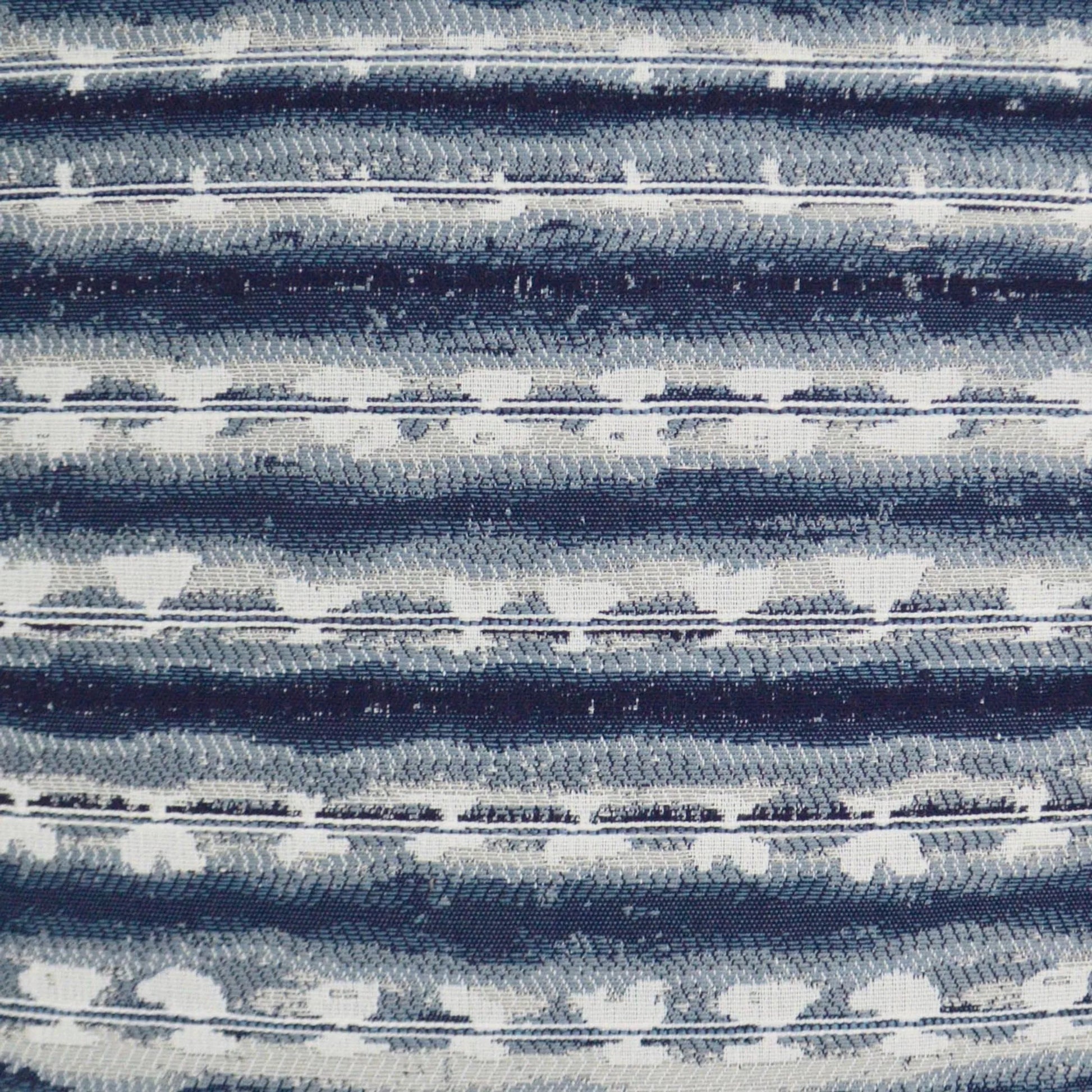 Sunshibo Stripe Lumbar Indoor/Outdoor Pillow by DV Kap Home in navy. Made from 85% solution dyed polyester, 15% solution dyed acrylic in a eclectic & global style.