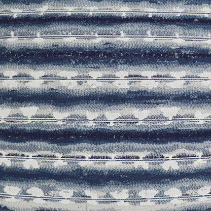 Sunshibo Stripe Lumbar Indoor/Outdoor Pillow by DV Kap Home in navy. Made from 85% solution dyed polyester, 15% solution dyed acrylic in a eclectic & global style.
