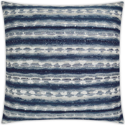 Sunshibo Stripe Indoor/Outdoor Pillow by DV Kap Home in navy. Made from 85% solution dyed polyester, 15% solution dyed acrylic in a eclectic & global style.