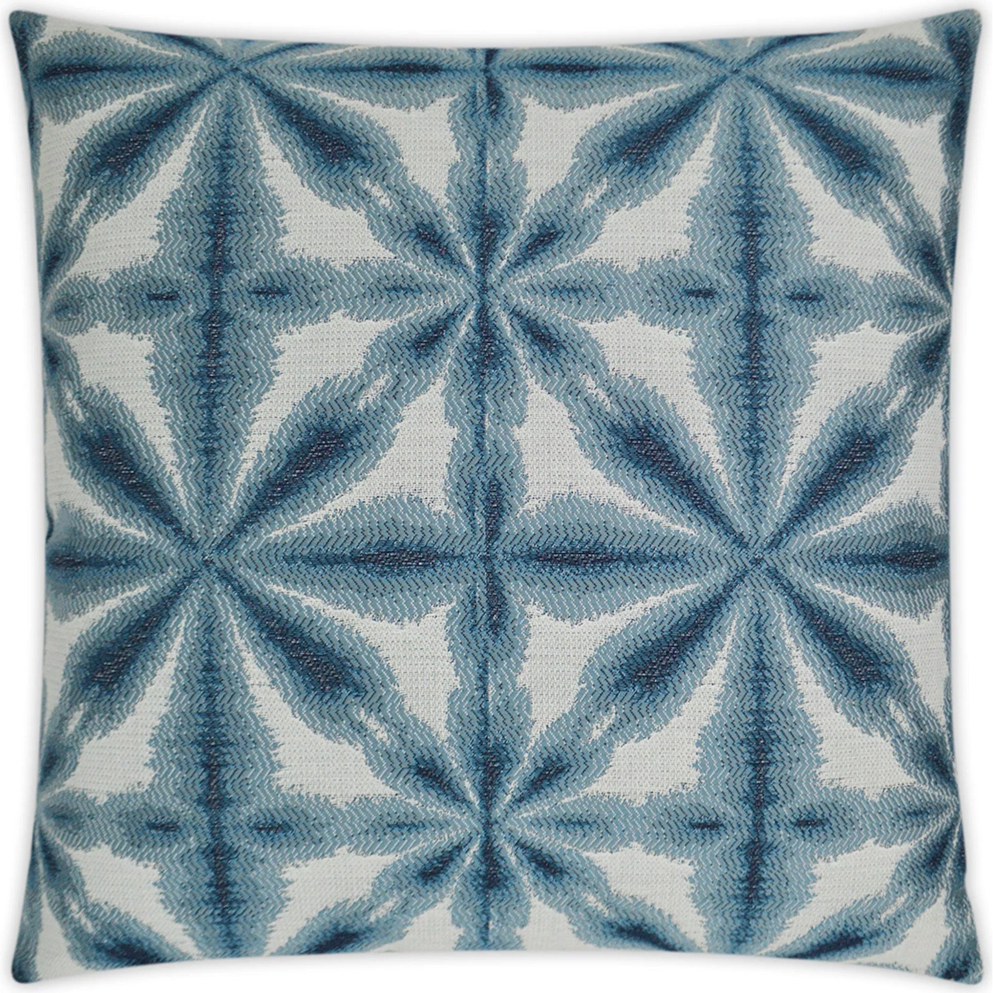 Sunshibo Flower Indoor/Outdoor Pillow by DV Kap Home in blue. Made from 85% solution dyed polyester, 15% solution dyed acrylic in a transitional style.