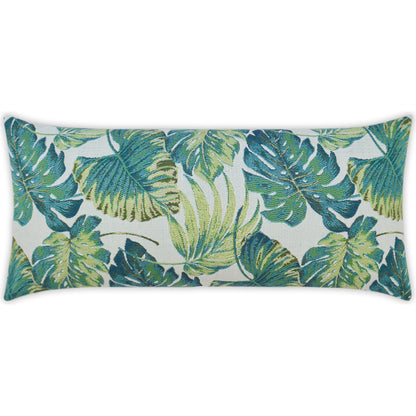 Sunpalm Lumbar Indoor/Outdoor Pillow by DV Kap Home in green. Made from 100% solution dyed acrylic in a coastal style.
