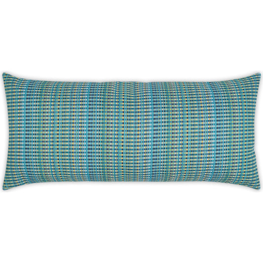 Sunrun Lumbar Indoor/Outdoor Pillow by DV Kap Home. Made from 100% solution dyed polyester in a unique style.