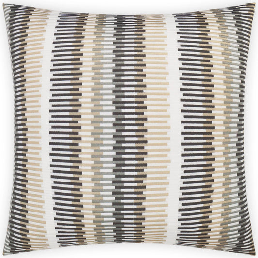 Sunfun Stripe Indoor/Outdoor Pillow by DV Kap Home in linen. Made from 100% solution dyed polyester in a unique style.