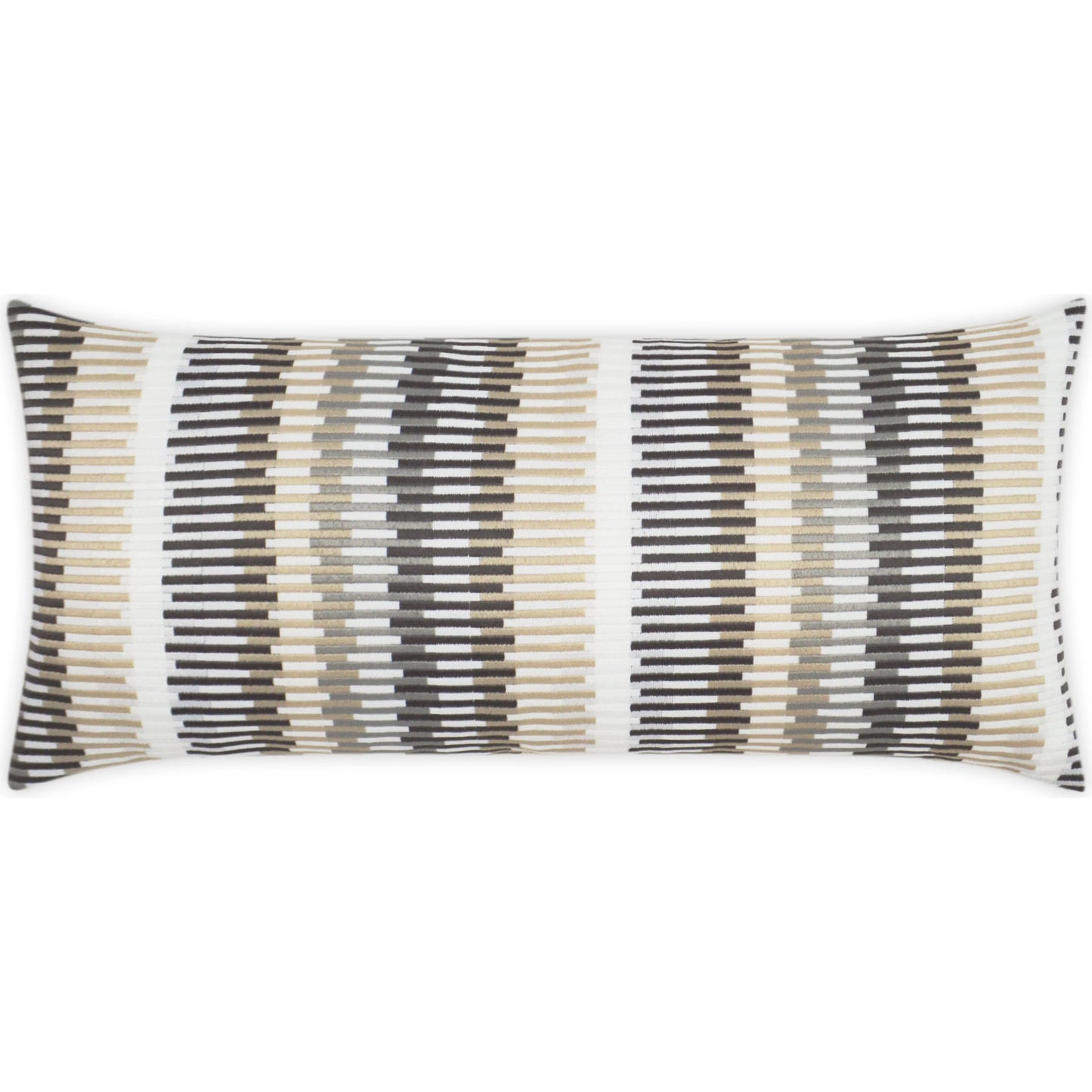 001 SI-2382384 | Primary Silo | Sunfun Stripe Lumbar Indoor/Outdoor Pillow by DV Kap Home in linen. Made from 100% solution dyed polyester in a transitional style.