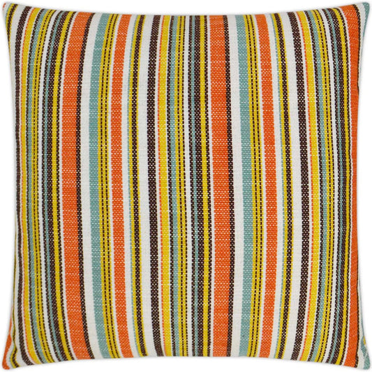 Fancy Stripe Indoor/Outdoor Pillow by DV Kap Home. Made from 100% solution dyed polyester in a unique style.