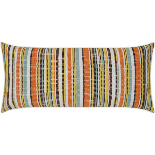 Fancy Stripe Lumbar Indoor/Outdoor Pillow by DV Kap Home. Made from 100% solution dyed polyester in a unique style.