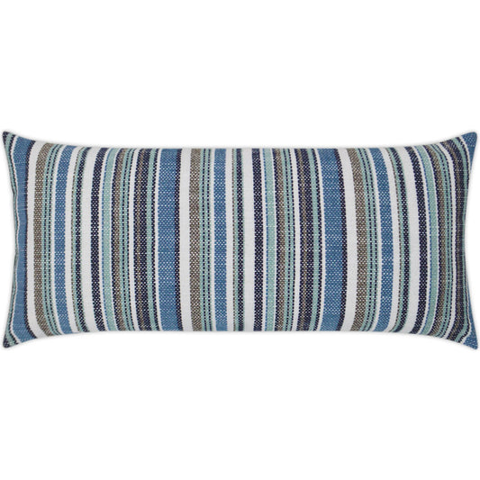 Fancy Stripe Lumbar Indoor/Outdoor Pillow by DV Kap Home. Made from 100% solution dyed polyester in a unique style.