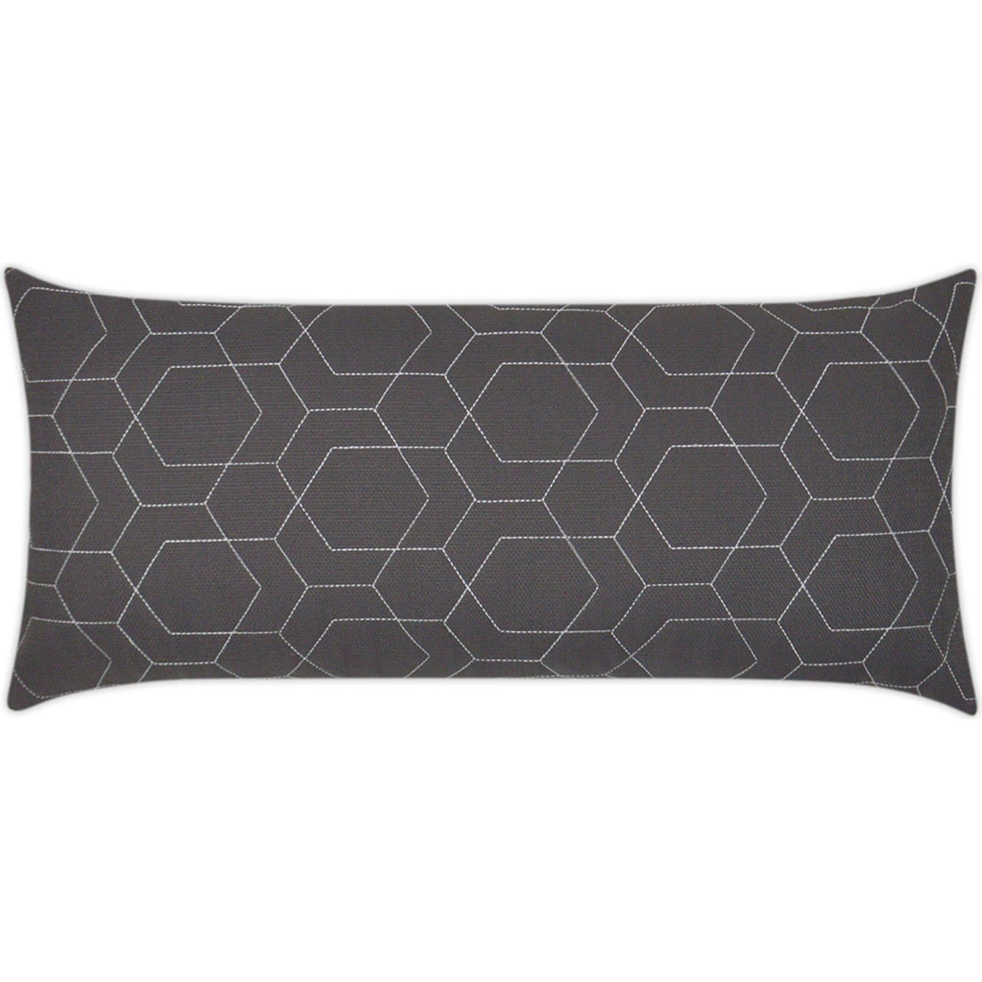 Hex Quilt Lumbar Indoor/Outdoor Pillow by DV Kap Home. Made from 100% solution dyed polyester in a transitional style.