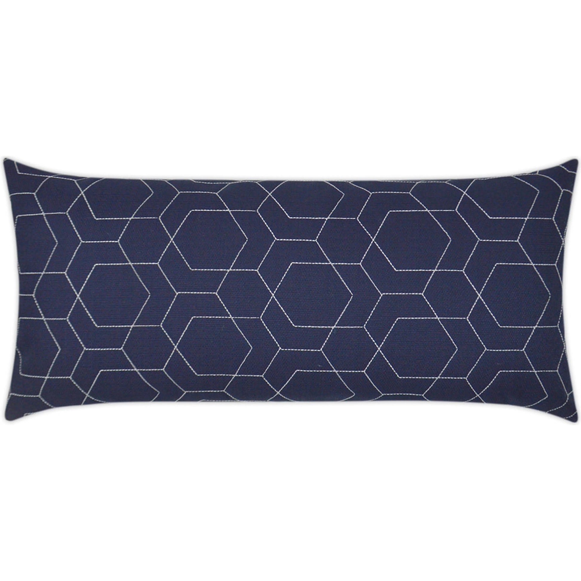 Hex Quilt Lumbar Indoor/Outdoor Pillow by DV Kap Home. Made from 100% solution dyed polyester in a transitional style.