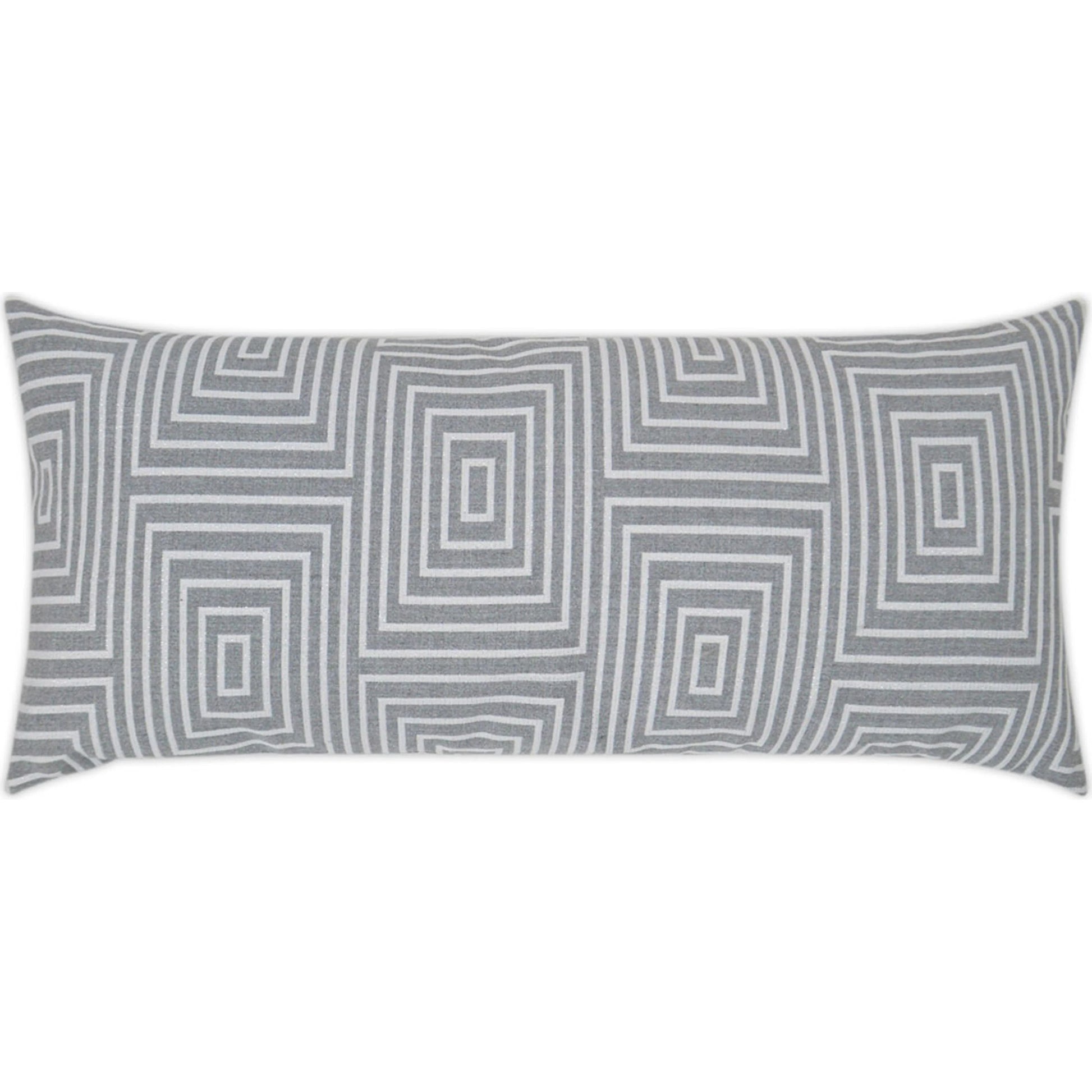 Sun Estelle Lumbar Indoor/Outdoor Pillow by DV Kap Home in grey. Made from 100% solution dyed acrylic in a transitional style.