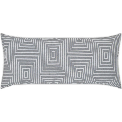 Sun Estelle Lumbar Indoor/Outdoor Pillow by DV Kap Home in grey. Made from 100% solution dyed acrylic in a transitional style.