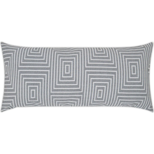 Sun Estelle Lumbar Indoor/Outdoor Pillow by DV Kap Home in grey. Made from 100% solution dyed acrylic in a unique style.