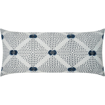 Kelly Lumbar Pillow by DV Kap Home in navy. Made from 100% solution dyed polyester in a modern style.