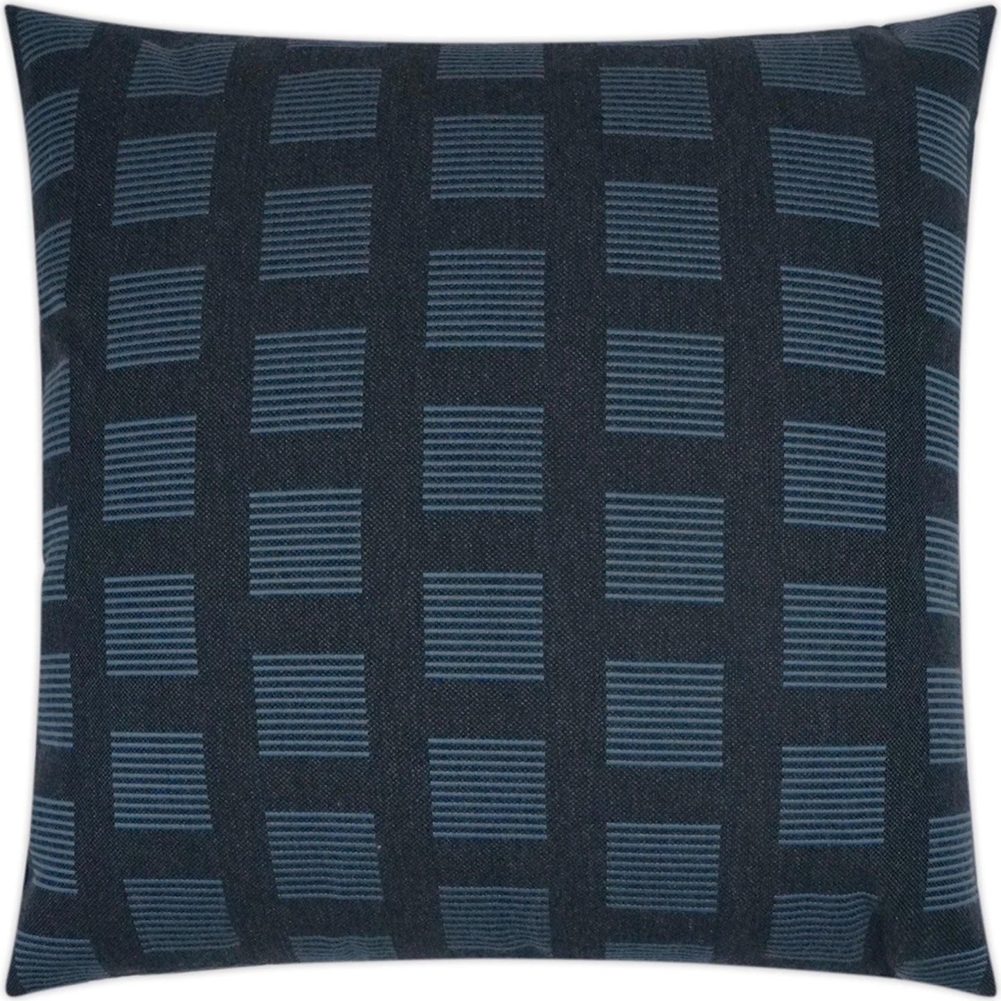001 SI-2028281 | Primary Silo | Novara Pillow by DV Kap Home in indigo. Made from 100% solution dyed sunbrella acrylic in a modern style.