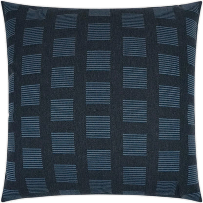 Novara Pillow by DV Kap Home in indigo. Made from 100% solution dyed sunbrella acrylic in a modern style.