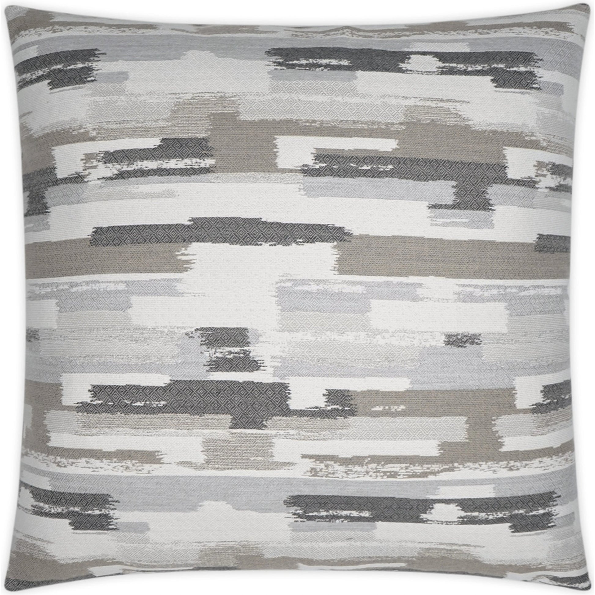 Dreamscape Pillow by DV Kap Home in tan/taupe, grey. Made from 100% solution dyed sunbrella acrylic in a modern style.