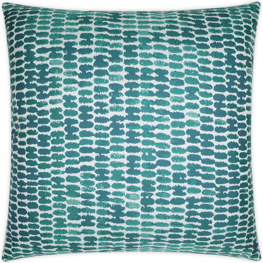 Reach Pillow by DV Kap Home in turquoise. Made from 100% solution dyed sunbrella acrylic in a coastal style.