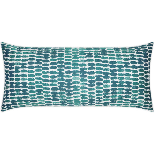 Reach Lumbar Pillow by DV Kap Home in turquoise. Made from 100% solution dyed sunbrella acrylic in a coastal style.