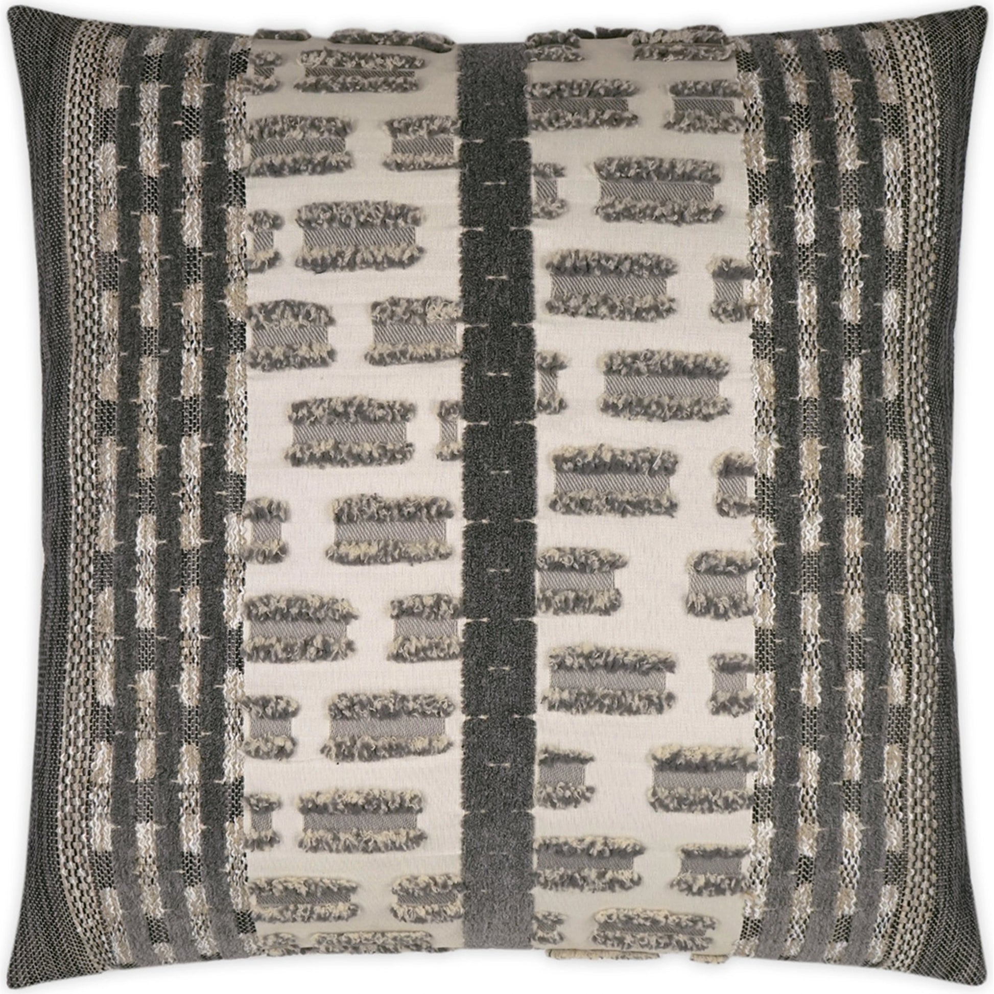 Tanza Pillow by DV Kap Home in tan/taupe, grey. Made from 100 % solution dyed polyester in a cottage & farmhouse style.