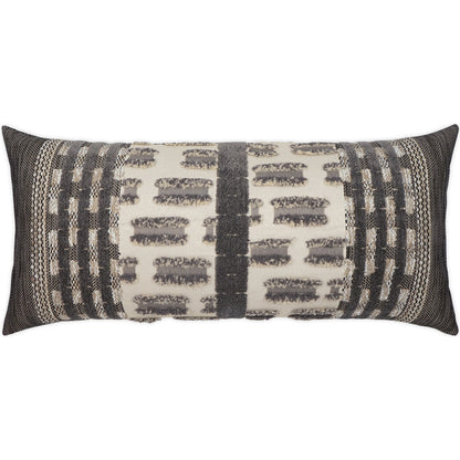 Tanza Lumbar Pillow by DV Kap Home in tan/taupe, grey. Made from 100% solution dyed polyester in a cottage & farmhouse style.