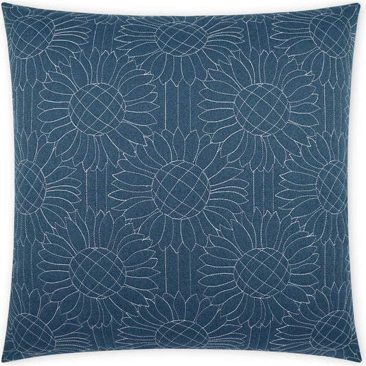 Gerber Pillow by DV Kap Home in blue. Made from 100% solution dyed polyester in a modern style.