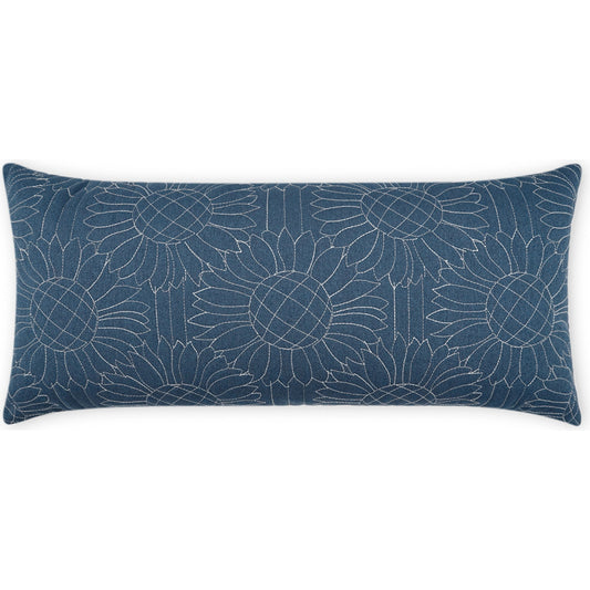 Gerber Lumbar Pillow by DV Kap Home in blue. Made from 100% solution dyed polyester in a modern style.